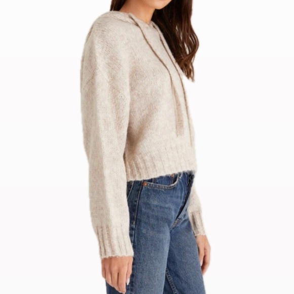 Z Supply Ariel Sweater Knit Hoodie - Sandstone - Picture 2 of 4